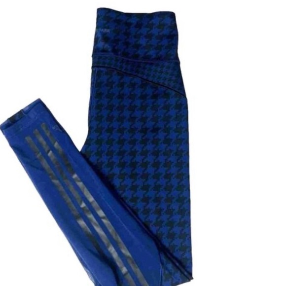 Ivy Park x Adidas Blue Houndstooth Leggings - Size M - Picture 2 of 3